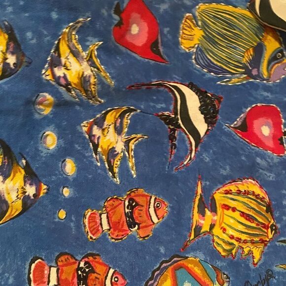 Anna Ormsby Fish Tote Purse Beach Bag Purse Tropical Fish - Picture 8 of 12